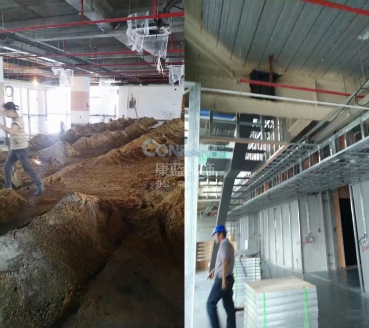 H3C公司办公室装修改造施工现场